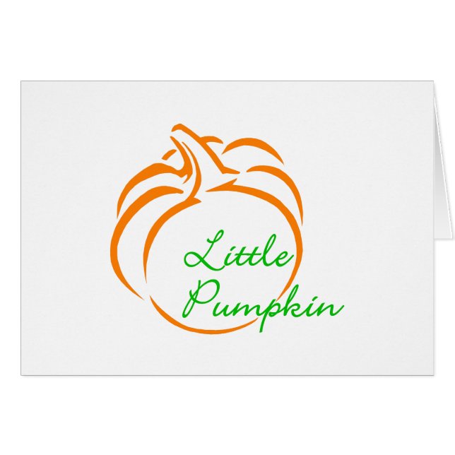 Little Pumpkin Line Art Hälsningskort (Framsidan Horizontal)