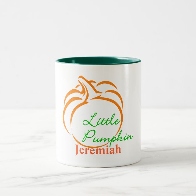 Little Pumpkin Line Art Två-Tonad Mugg (Center)