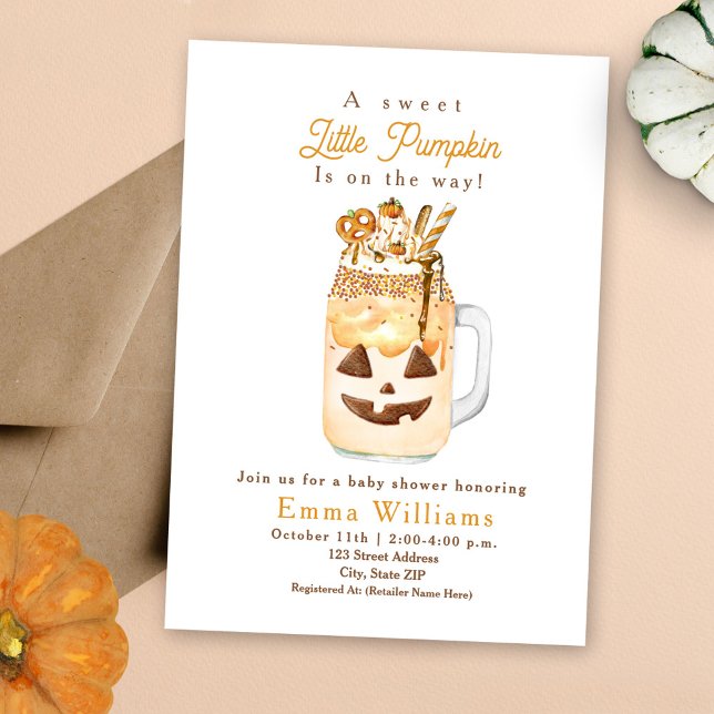 Little Pumpkin Milkshake Halloween Baby Shower Inbjudningar (Skapare uppladdad)