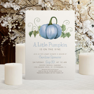 Little Pumpkin Minimalist Boy Baby Shower Inbjudningar