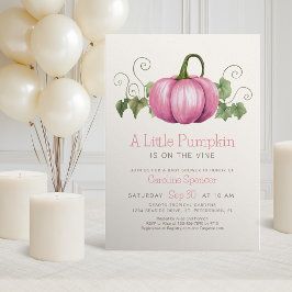 Little Pumpkin Minimalist Girl Baby Shower Inbjudningar