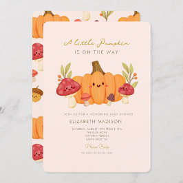 Little Pumpkin Mushroom Baby Shower-inbjudan Inbjudningar