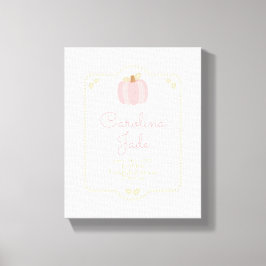 Little Pumpkin Nursery Baby Statistics Wall Art Canvastryck