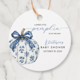 Little Pumpkin on the Way Boy Baby Shower Toile Gåvor Etiketter