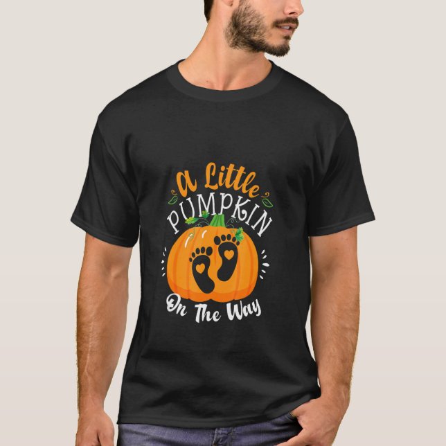 Little Pumpkin On The Way Halloween Pregnancy Anno T Shirt (Framsida)