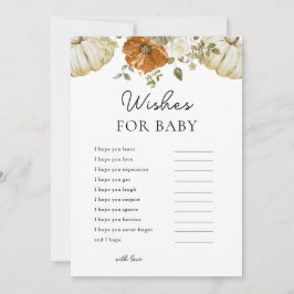 Little Pumpkin Önskemål for Baby Shower Game Card Inbjudningar