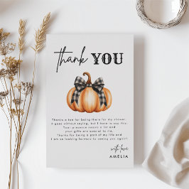 Little Pumpkin Orange Autumn Baby Shower Tack Kort