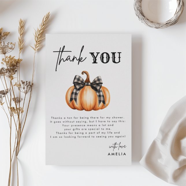 Little Pumpkin Orange Autumn Baby Shower Tack Kort (Skapare uppladdad)