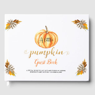Little Pumpkin Orange Baby Shower Gästböcker