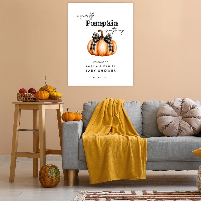 Little Pumpkin Orange Black Minimalism Baby Shower Poster (Skapare uppladdad)