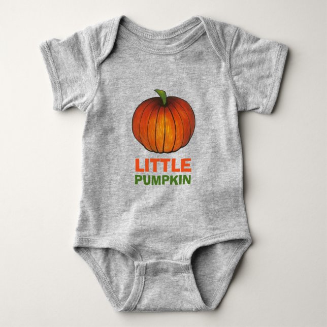Little Pumpkin Orange Pumpkins Autumn Fall Harvest T-shirt (Framsida)