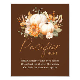 Little Pumpkin Pacifier Hunt Baby Shower Sign Fototryck