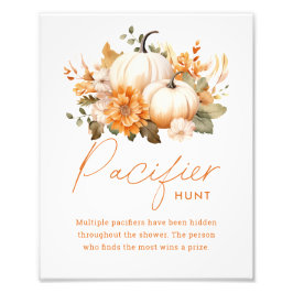 Little Pumpkin Pacifier Hunt Baby Shower Sign Fototryck