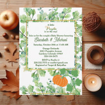 Little Pumpkin Par Baby Shower Autumn Foliage