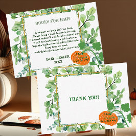 Little Pumpkin Par Baby Shower Autumn Foliage Tilläggskort
