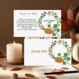 Little Pumpkin Par Baby Shower Greenery Wandey Tilläggskort