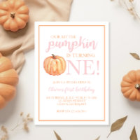 Little Pumpkin Pastel Rosa Fall First Birthday