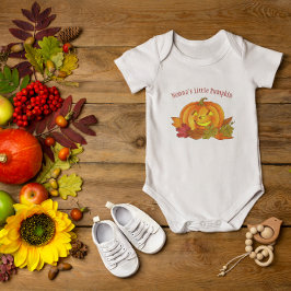 Little Pumpkin Personlig Baby Bodykostym T Shirt