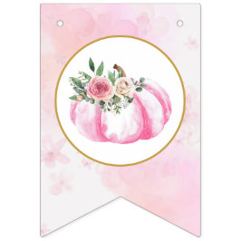 Little Pumpkin Pin Blommigt Fall First Birthday Vimplar