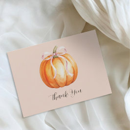 Little Pumpkin Pink Bow Baby Shower Tack Kort