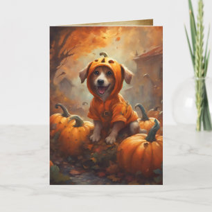 Little Pumpkin Puppy, Happy halloween Hund Kort