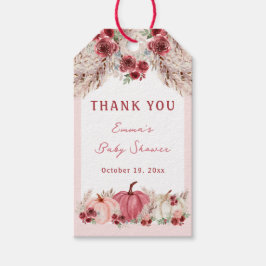 Little Pumpkin Rosa Baby Shower Marsala märkre Presentetikett