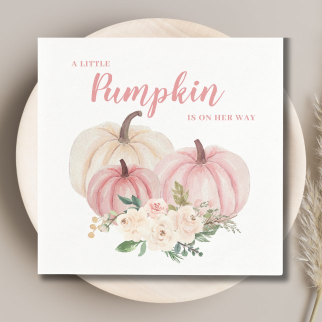 Little Pumpkin Rosa Baby Shower Pappersservett (Skapare uppladdad)