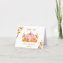 Little Pumpkin Rosa Baby Shower - tackkort