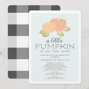 Little Pumpkin Rosa Black Baby Shower by Mail Inbjudningar