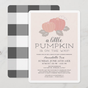 Little Pumpkin Rosa Black Drive by Baby Shower Inbjudningar