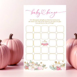 Little Pumpkin Rosa Blommigt Baby Shower Bingo Gam