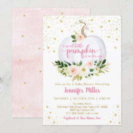 Little Pumpkin Rosa Blommigt Baby Shower Inbjudningar