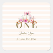 Little Pumpkin Rosa Bow Ro 1:a Eleganten Birday