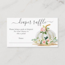 Little Pumpkin Rosa Diaper Raffle Baby Shower Card