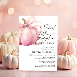 Little Pumpkin Rosa Girl Baby Shower Inbjudningar