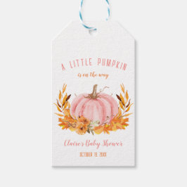 Little Pumpkin Rosa Girl Baby Shower Märkre Presentetikett