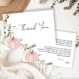 Little Pumpkin Rosa Girl Girl Fall Baby Shower Tack Kort