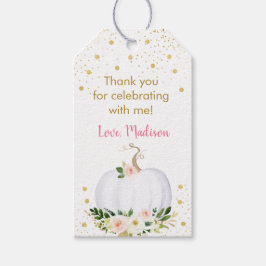 Little Pumpkin Rosa Guld Birthday Presentetikett