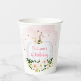 Little Pumpkin Rosa Guld Blommigt Birthday