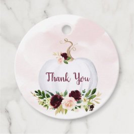 Little Pumpkin Rosa Guld Burgundy Baby Shower Gåvor Etiketter
