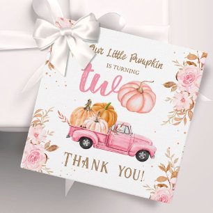 Little Pumpkin Rosa Lastbil Girl Girl Fall 2nd Bir Gåvor Etiketter