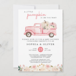 Little Pumpkin Rosa Par Baby Shower Inbjudningar