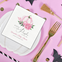 Little Pumpkin Rosa Rustic Baby Shower Pappersservett