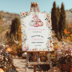 Little Pumpkin Rosa Stack Fall Blommigt Baby Showe Poster