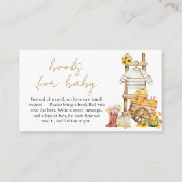 Little Pumpkin Rustic Baby Shower Bokar för Baby Tilläggskort