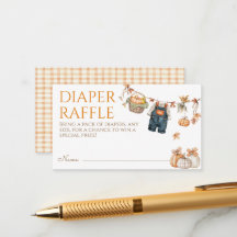 Little Pumpkin Rustic Baby Shower Diaper Raffle