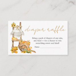 Little Pumpkin Rustic Baby Shower Diaper Raffle Tilläggskort