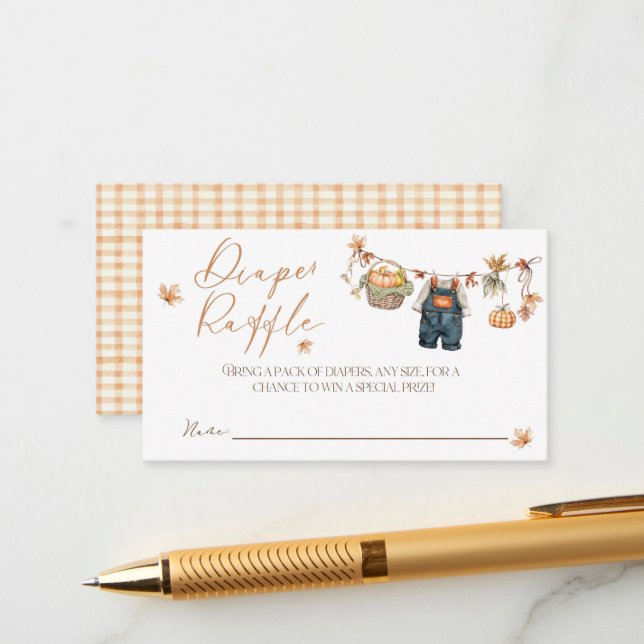 Little Pumpkin Rustic Baby Shower-spelkort Tilläggskort (Fram/Back In Situ)