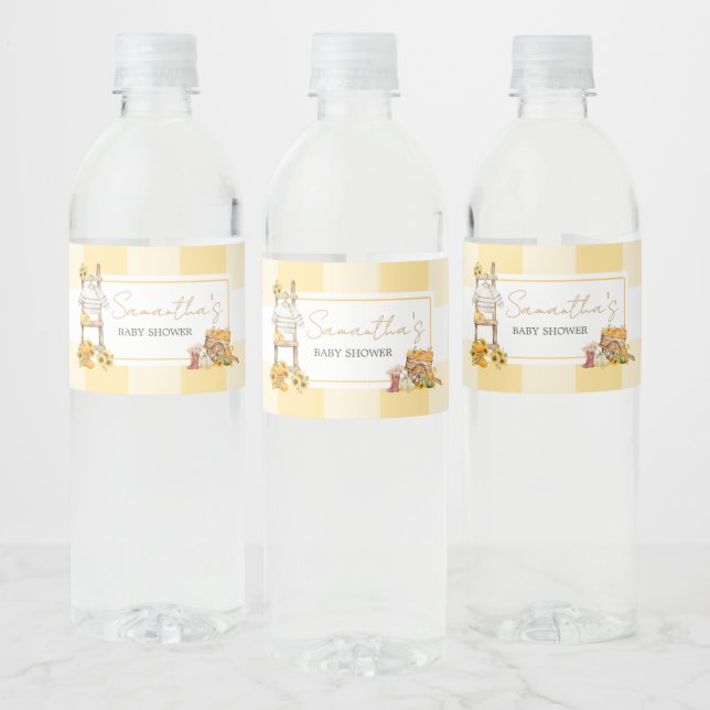 Little Pumpkin Rustic Baby Shower Vattenflaskor Etikett (Flaskor)