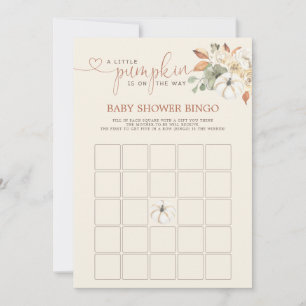 Little Pumpkin Rustic Blommigt Bingo Shower Games Inbjudningar